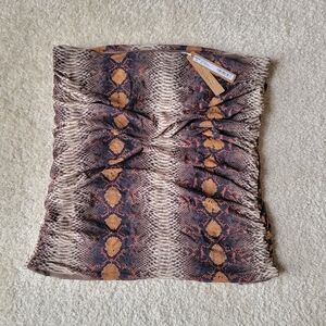 SKIMS Desert Snake Print Summer Mesh Ruched Mini Skirt NWT XL